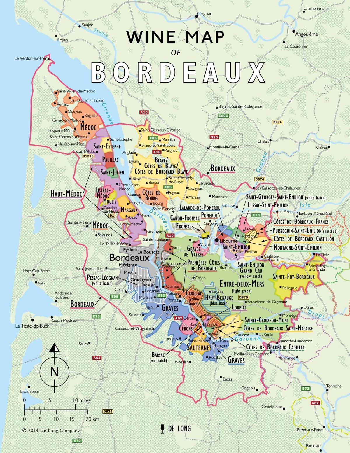 Anggur Bordeaux peta