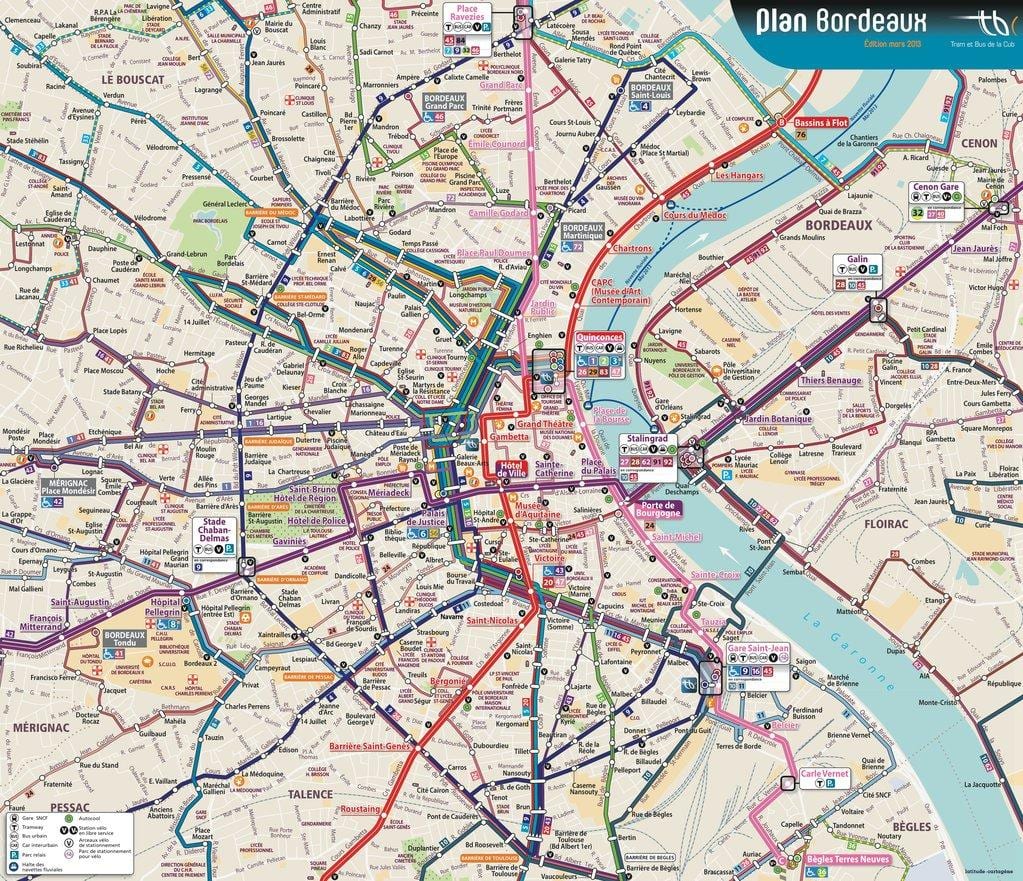 Bordeaux bas peta laluan