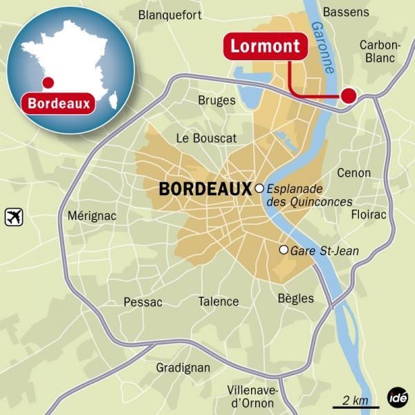 peta Bordeaux pinggir