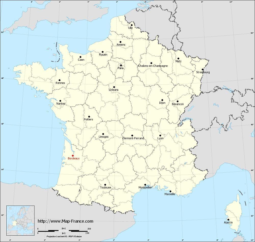 Bordeaux bandar peta