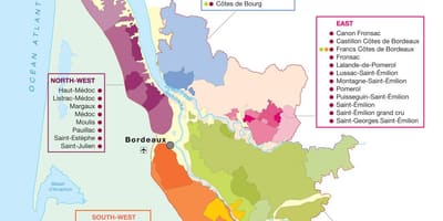 Peta negara anggur Bordeaux