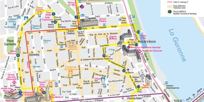 Bordeaux pusat bandar peta