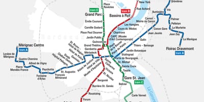 Bordeaux stesen kereta api peta
