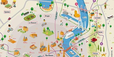 Bordeaux dan kawasan sekitarnya peta