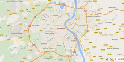 Peta Bordeaux kawasan perancis